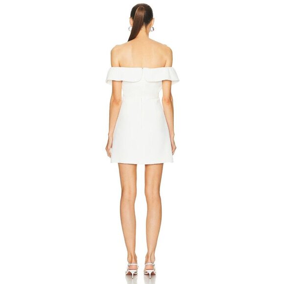 self-portrait Crepe Bow Mini Dress in White 2 New Womens Strapless Bridal - Picture 3 of 15